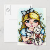 Carte Postale Alice et le lapin blanc (Devant / Derrière)