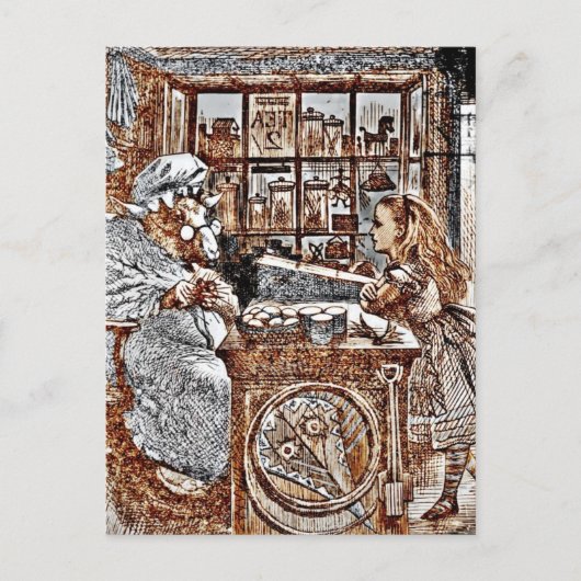 Carte Postale Alice et le mouton de Tricot (Devant)