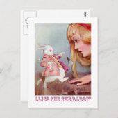 CARTE POSTALE ALICE ET LE RABBIT BLANC (Devant / Derrière)