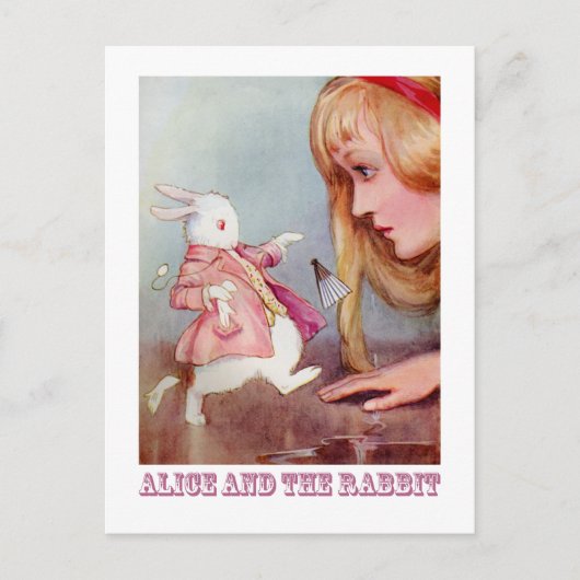 CARTE POSTALE ALICE ET LE RABBIT BLANC (Devant)