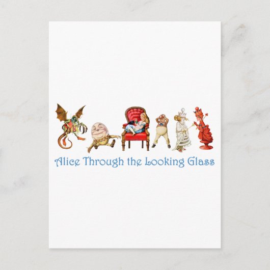 Carte Postale Alice et ses amis à travers le miroir (Devant)