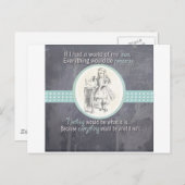 Carte Postale Alice faite sur commande en cadeaux du pays des (Devant / Derrière)