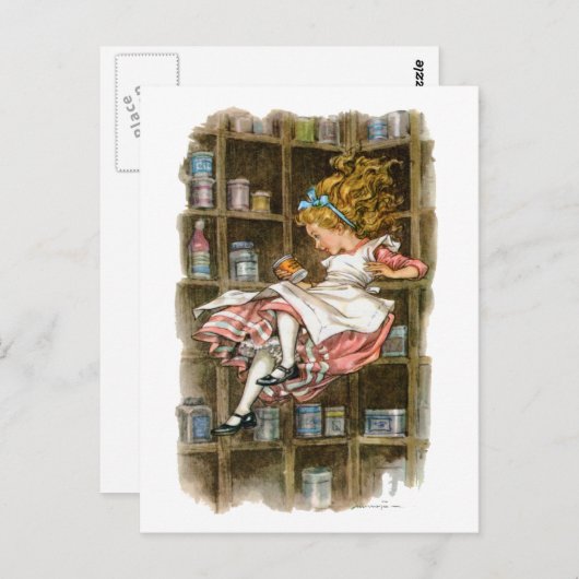 Carte Postale Alice floats down the rabbit hole (Devant / Derrière)