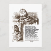 Carte Postale Alice Humpty Dumpty Wonderland Conversation Citati (Devant)