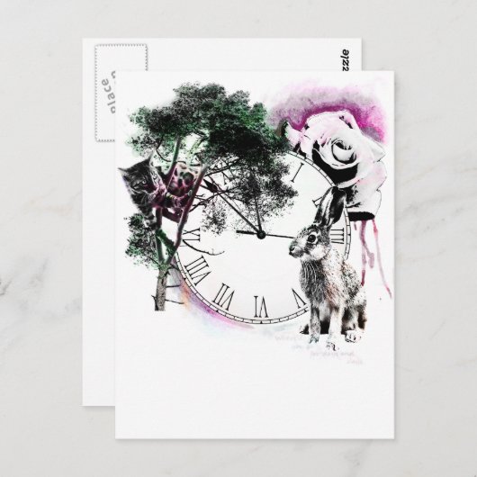 Carte postale Alice in Wonderland (Devant / Derrière)