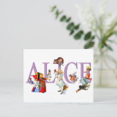 CARTE POSTALE ALICE IN WONDERLAND & AMIS (Debout devant)