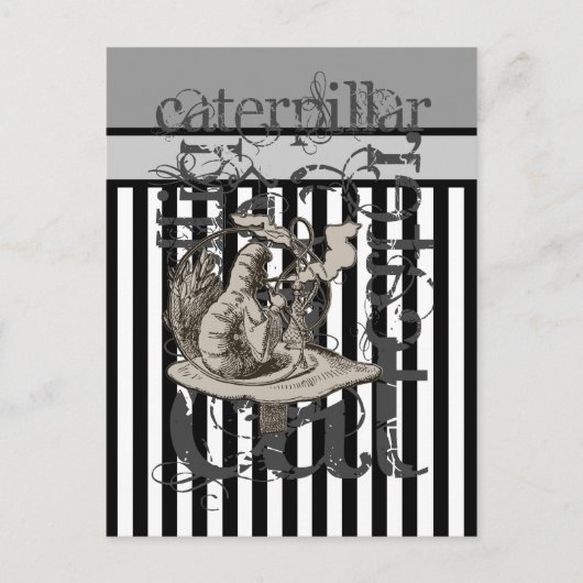 Carte Postale Alice In Wonderland Caterpillar Grunge (Devant)