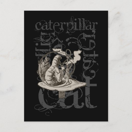 Carte Postale Alice In Wonderland Caterpillar Grunge (Single) (Devant)