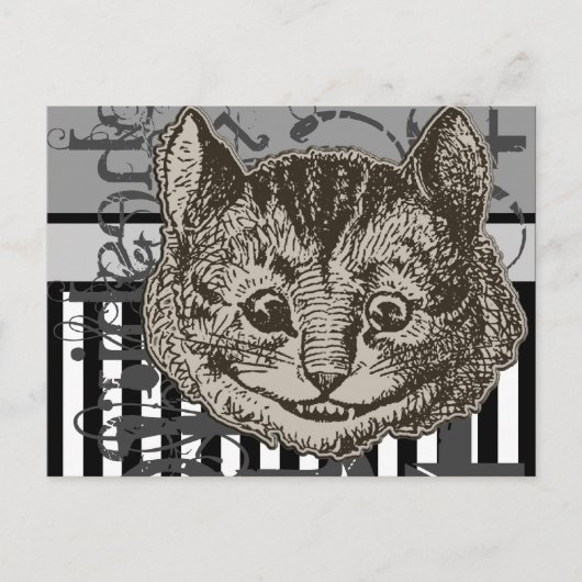 Carte Postale Alice In Wonderland Cheshire Cat Grunge (Devant)