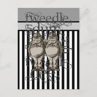 Carte Postale Alice In Wonderland Tweedledum & Tweedledee Grunge