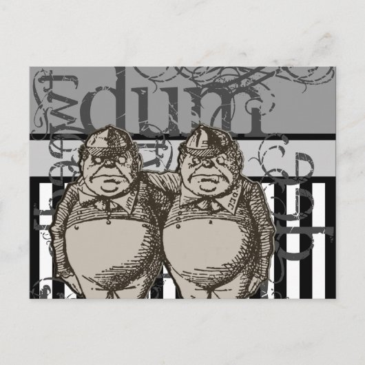 Carte Postale Alice In Wonderland Tweedledum & Tweedledee Grunge (Devant)