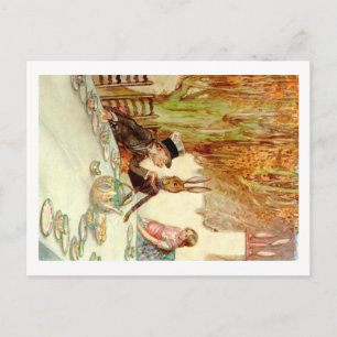 CARTE POSTALE ALICE LUI-MÊME AU TEA PARTY DE MAD HATTER