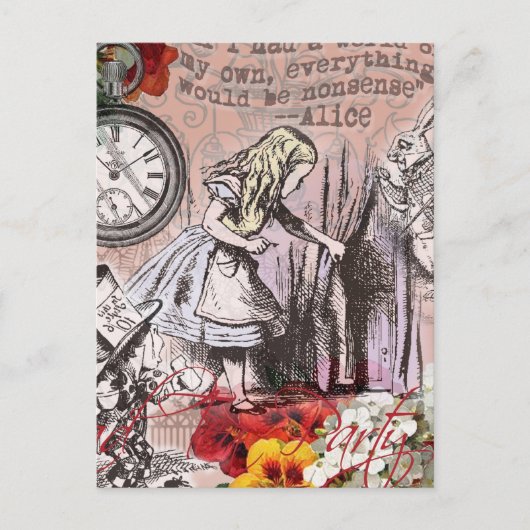 Carte Postale alice nonsense wonderland curtain (Devant)