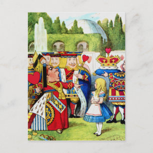 Carte Postale Alice rencontre la reine des coeurs au pays des me