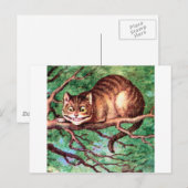 Carte Postale Alice rencontre le chat Cheshire au pays des merve (Devant / Derrière)