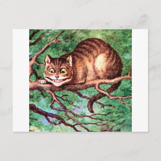 Carte Postale Alice rencontre le chat Cheshire au pays des merve (Devant)