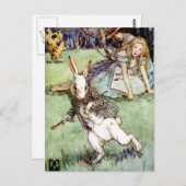 Carte Postale Alice rencontre une distraction de lapin (Devant / Derrière)