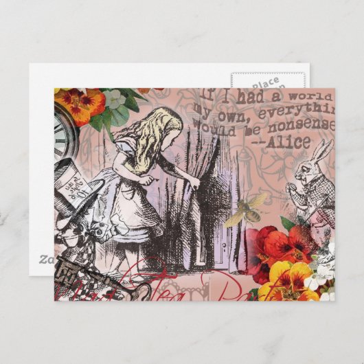 Carte Postale Alice rideau absurde merveilleuse (Devant / Derrière)