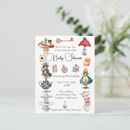 Carte Postale Alice Tea Party Thème (Debout devant)