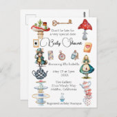 Carte Postale Alice Tea Party Thème (Devant / Derrière)