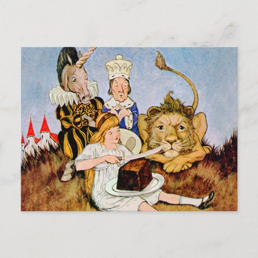 Carte Postale Alice Tells A Lion & Unicorn Cake Makes It Better (Devant)