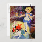 CARTE POSTALE ALICE TOMBE LE TROU DE RABBBIT (Devant / Derrière)