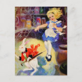 CARTE POSTALE ALICE TOMBE LE TROU DE RABBBIT (Devant)