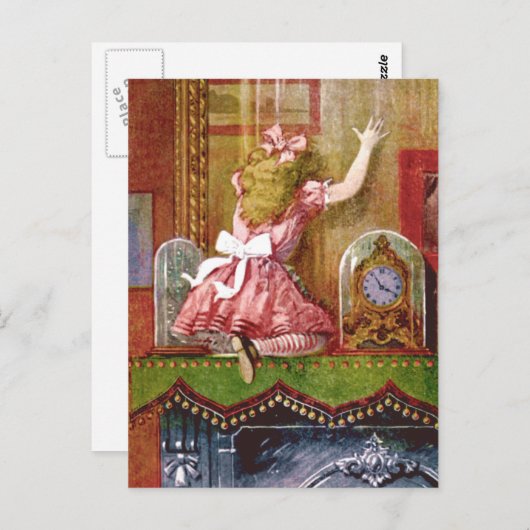 Carte Postale Alice tombe par le miroir (Devant / Derrière)
