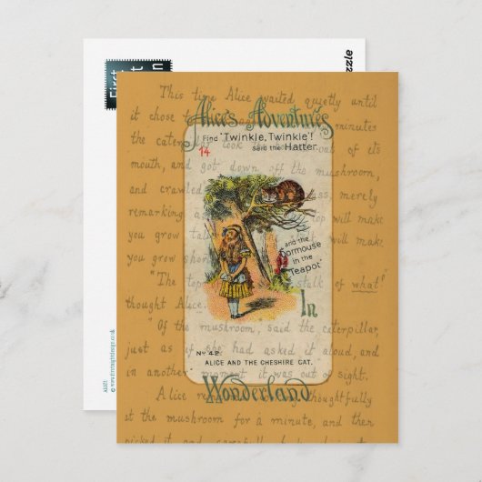 Carte Postale Alice : Twinkle, Twinkle, a dit le Hatter (Devant / Derrière)