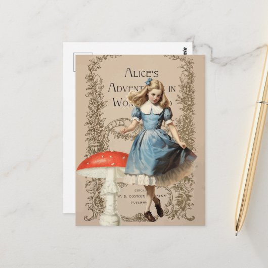 Carte Postale Alice vintage (Devant/Arrière en situation)