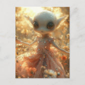 Carte Postale Alien adorable petit dans une robe (Devant)