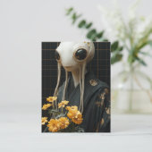 Carte Postale Alien aux fleurs jaunes (Debout devant)