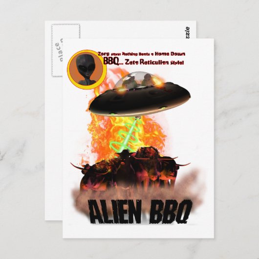 Carte postale Alien BB-Q (Devant / Derrière)