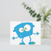 Carte Postale Alien Blue Kids Monster (Debout devant)
