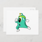 Carte Postale Alien comme coureur (Devant / Derrière)