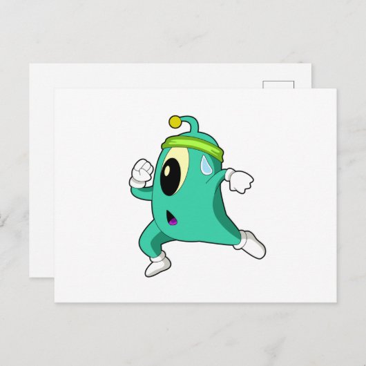 Carte Postale Alien comme coureur (Devant / Derrière)