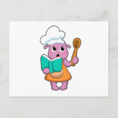 Carte Postale Alien comme cuisinier avec Cookbook (Devant)