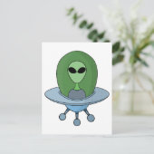 Carte Postale Alien dans son petit vaisseau spatial (Debout devant)