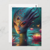 Carte Postale Alien de bain (Devant / Derrière)