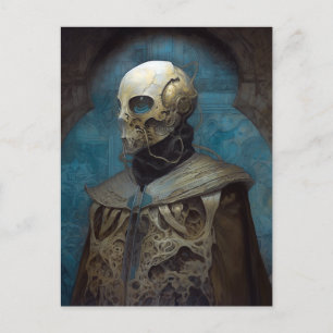 Carte Postale Alien de science-fiction portant un masque casque