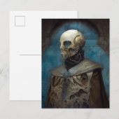 Carte Postale Alien de science-fiction portant un masque casque (Devant / Derrière)