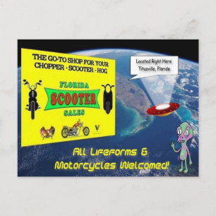 Carte postale Alien de vente de scooter Floride