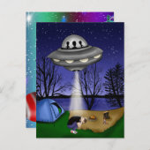Carte Postale Alien d'enlèvement extra-terrestre (Devant / Derrière)