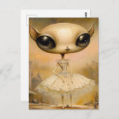 Carte Postale Alien en robe rose (Devant / Derrière)