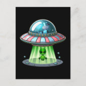 Carte Postale Alien enlevant une vache (Devant)
