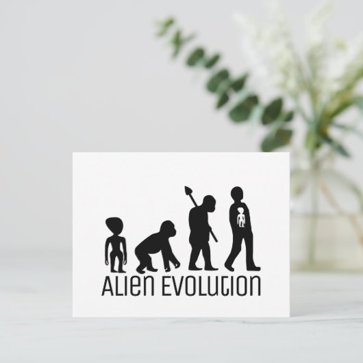 Carte Postale Alien Evolution, Alien extraterrestre (Debout devant)