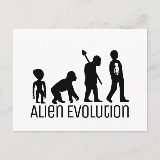 Carte Postale Alien Evolution, Alien extraterrestre (Devant)