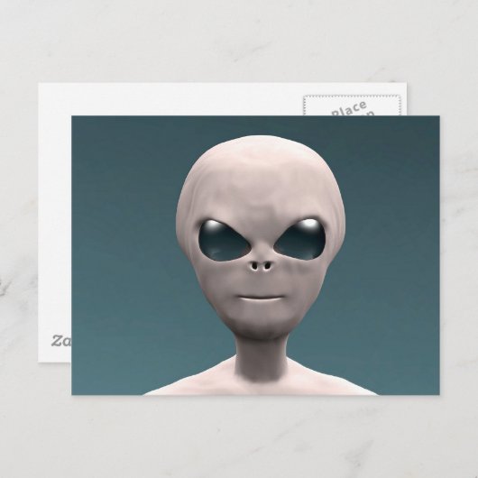 Carte Postale Alien gris (Devant / Derrière)