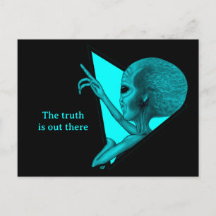 Carte Postale Alien Gris, la vérité est ailleurs