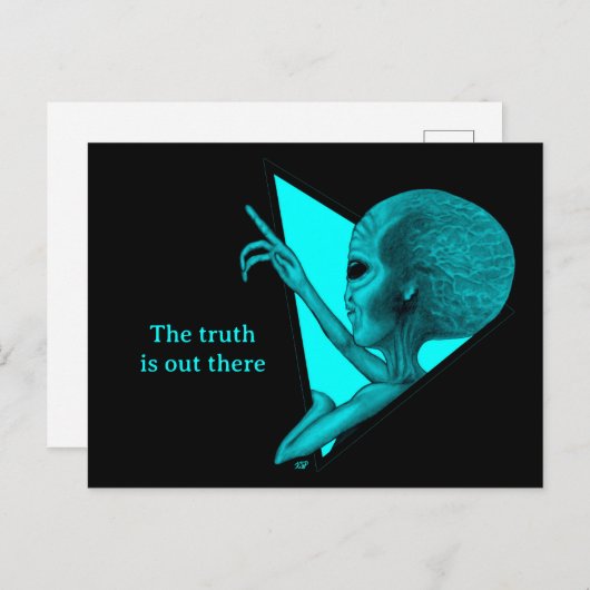 Carte Postale Alien gris, la vérité est là (Devant / Derrière)